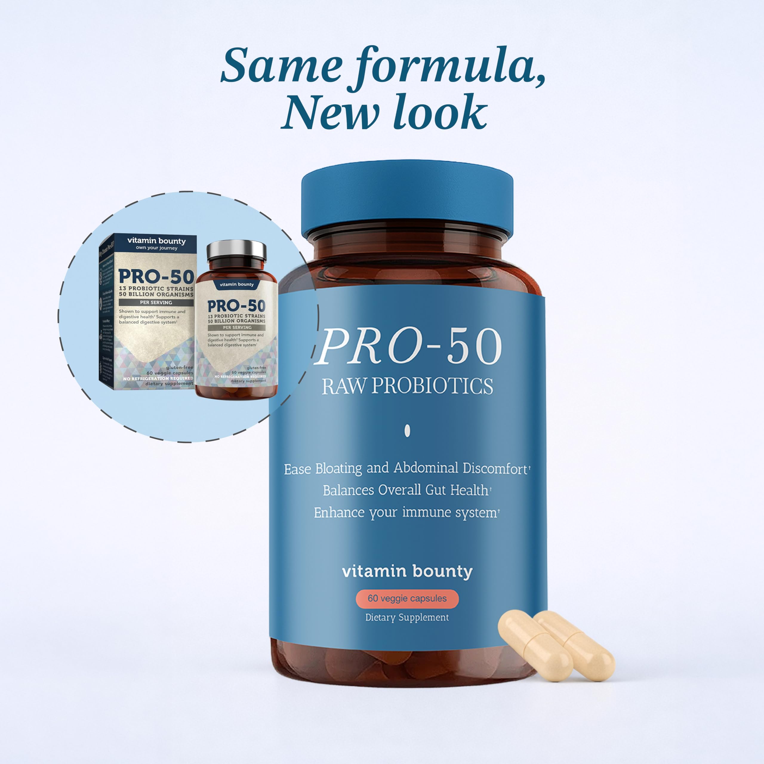 Vitamin Bounty Pro-50 gut health scene highlighting potential immune support