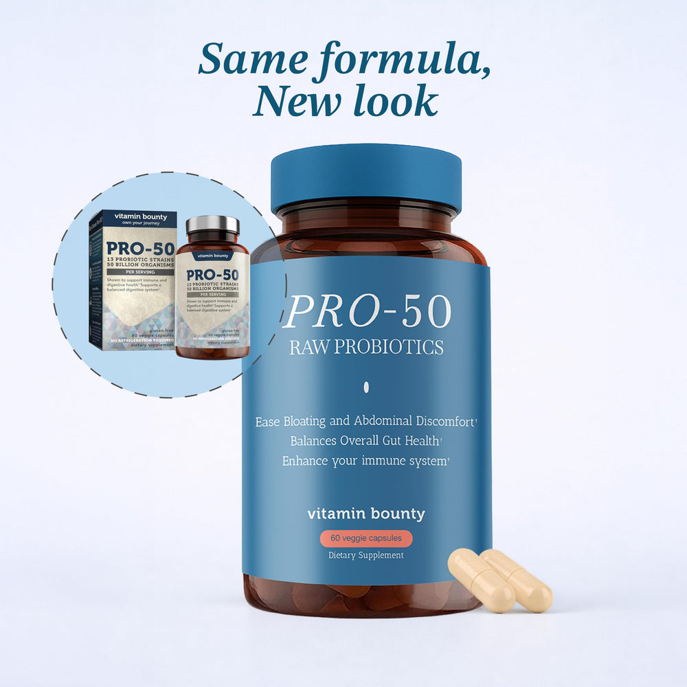 Vitamin Bounty Pro-50 gut health scene highlighting potential immune support