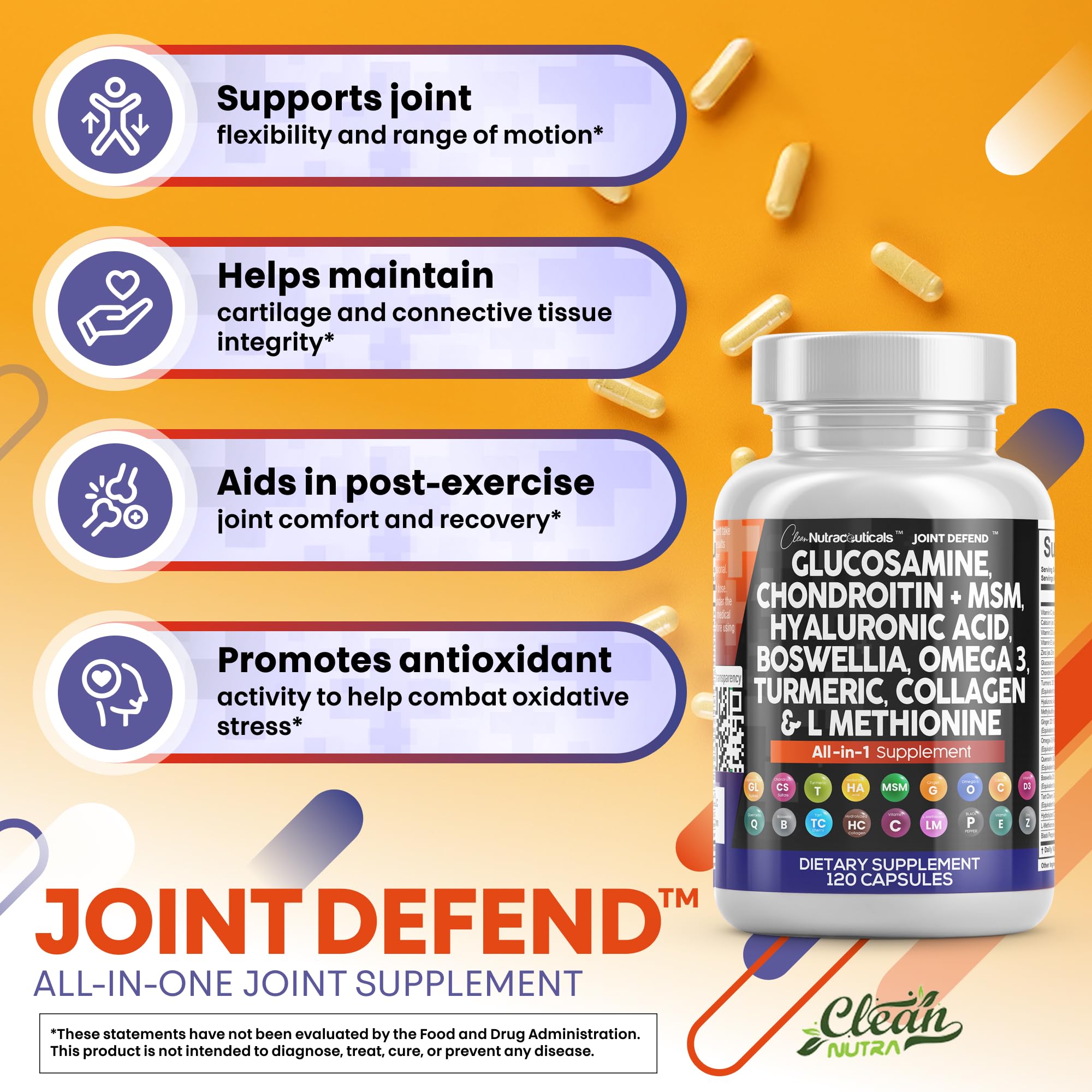 Vitamin D3 Calcium Zinc blend capsules for connective tissue support.