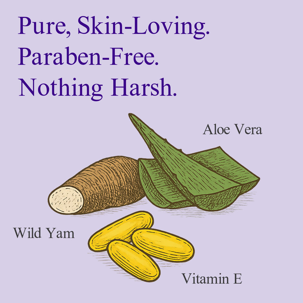 Vitamin E enriched Wild Yam Cream ingredients label visible on packaging.