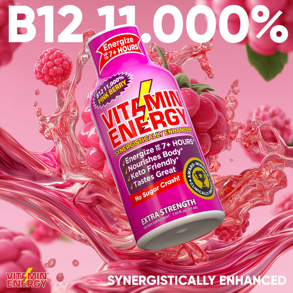 Vitamin Energy 24-pack display on shelf communicates value and convenience.
