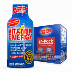 Vitamin Energy B12 shot front label for quick energy on the go