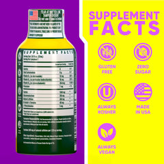 Vitamin Energy B12 shot mango bottle pour ideal before workouts for focus