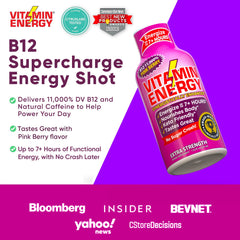 Vitamin Energy B12 Pink Berry on a desk during work.