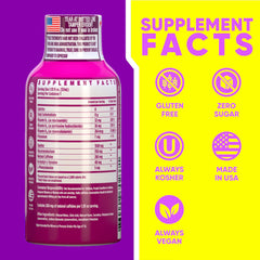 Close view of Vitamin Energy pink berry label on bottle