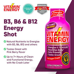 Compact travel-friendly Vitamin Energy pink berry case