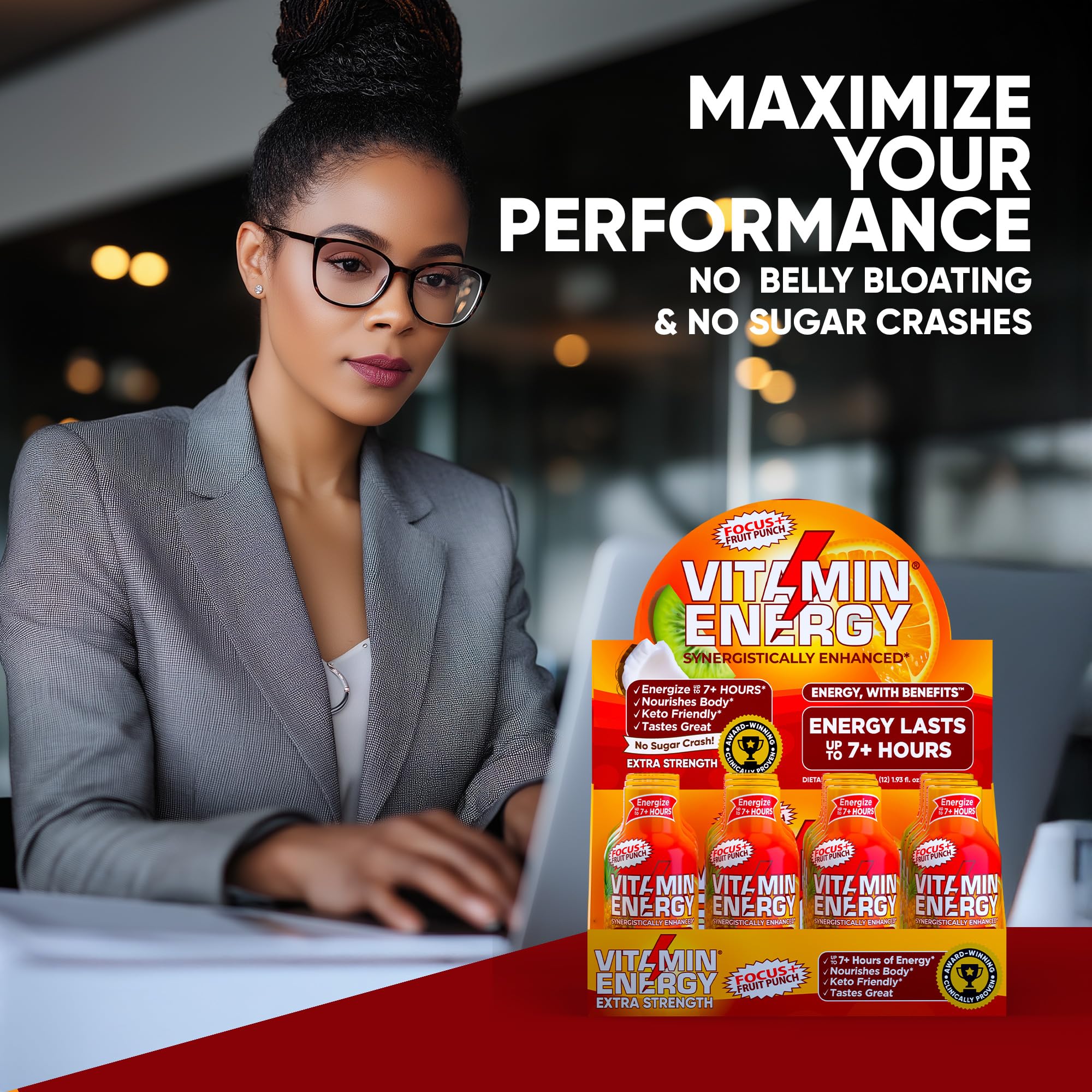 Vitamin Energy Focus+ closeup on BCAAs and natural caffeine
