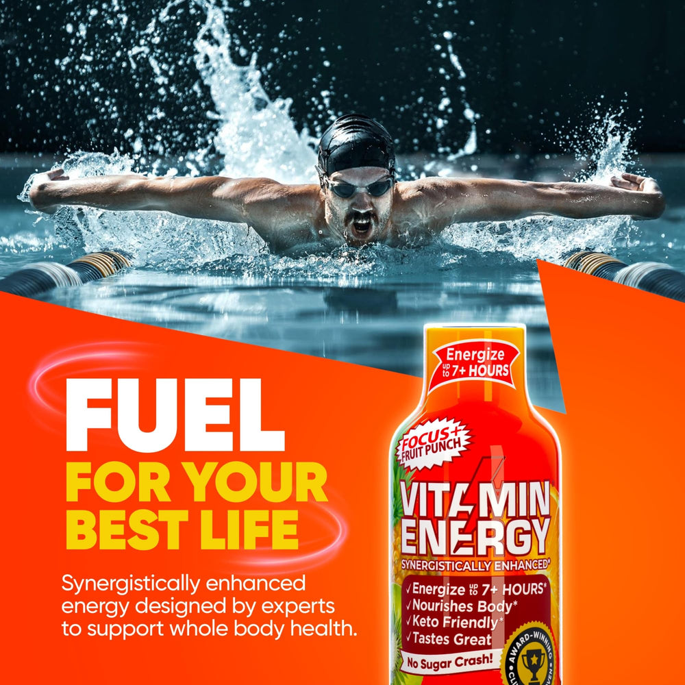 Vitamin Energy Focus+ zero sugar label on front of packaging