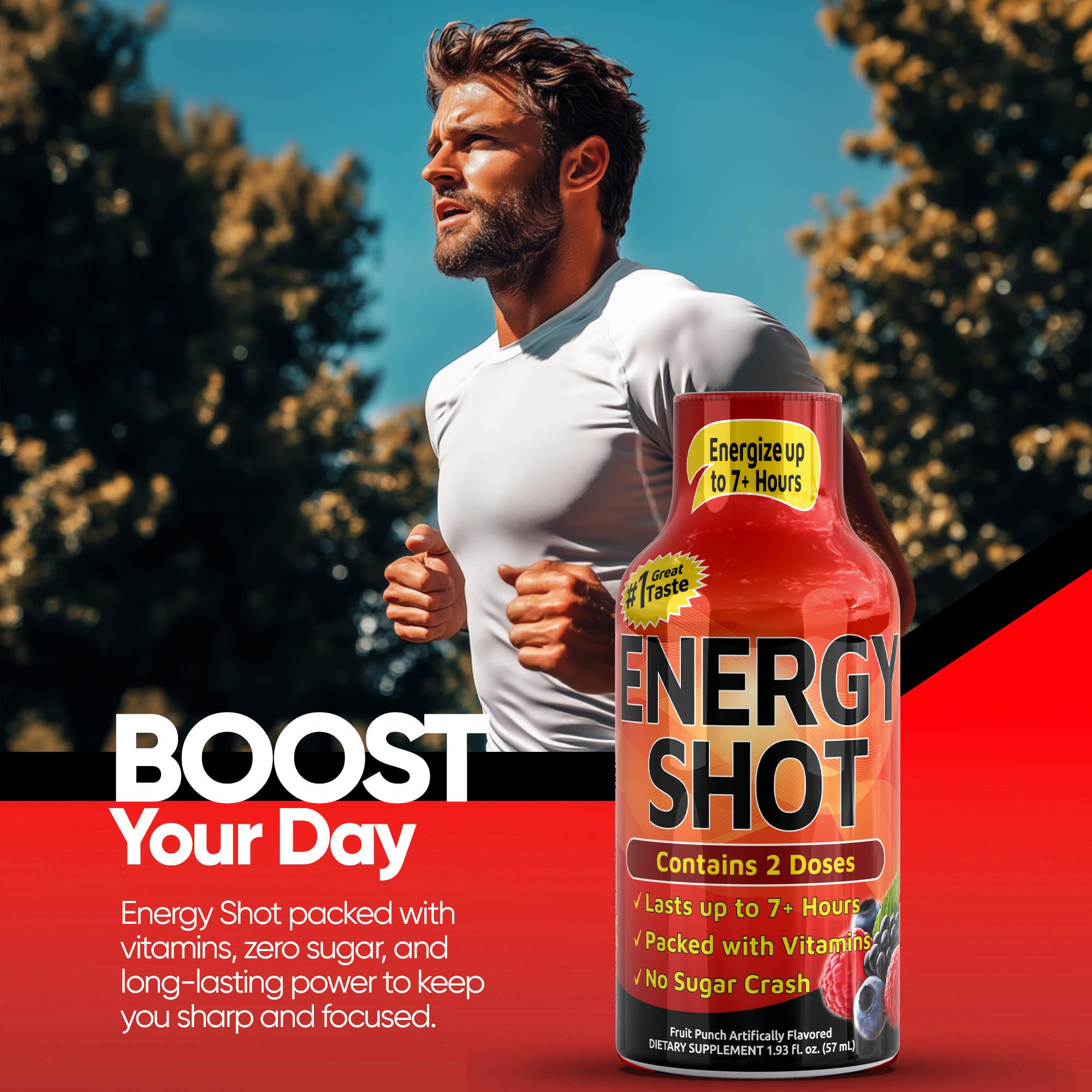 Vitamin Energy Fruit Punch energy shot ready-to-drink pack for quick use