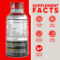 Vitamin Energy Fruit Punch energy shot being poured for quick energy