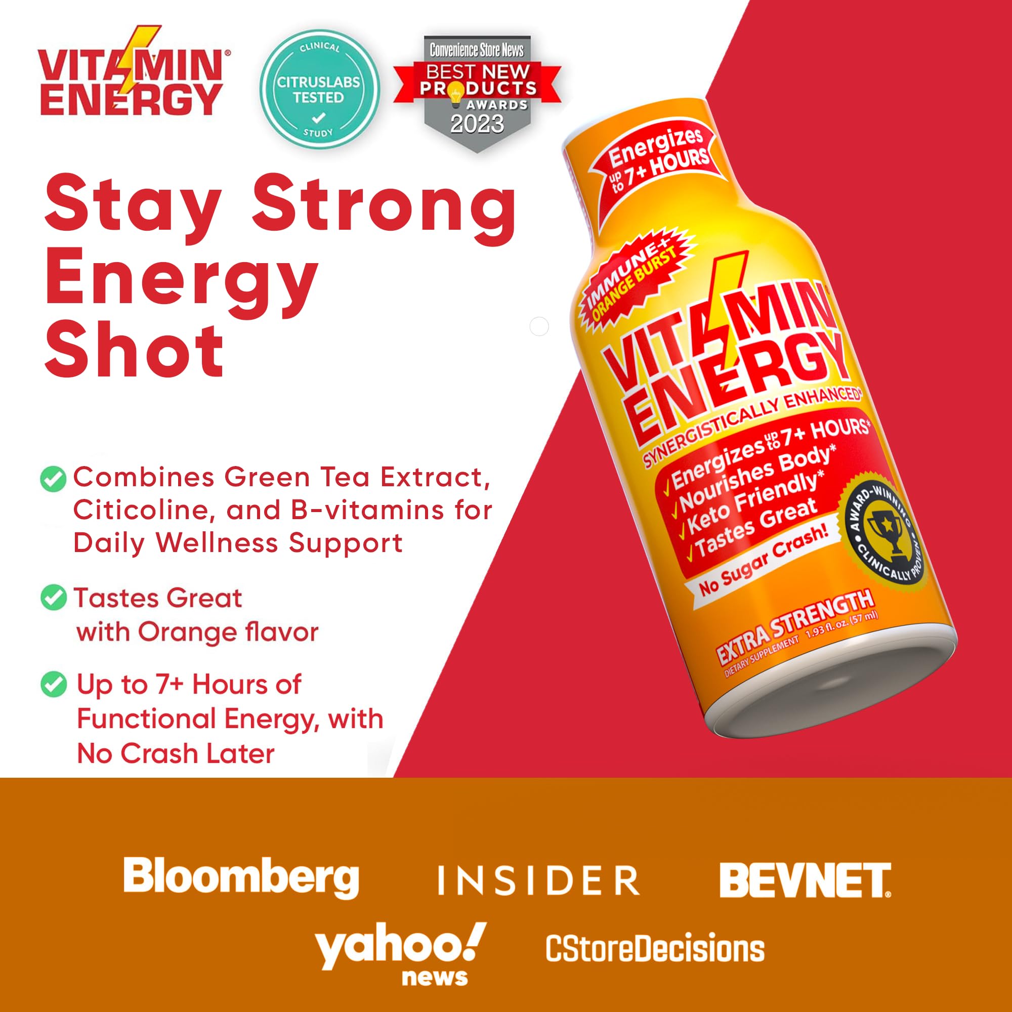Vitamin Energy Immune+ green tea extract supports natural energy and alertness