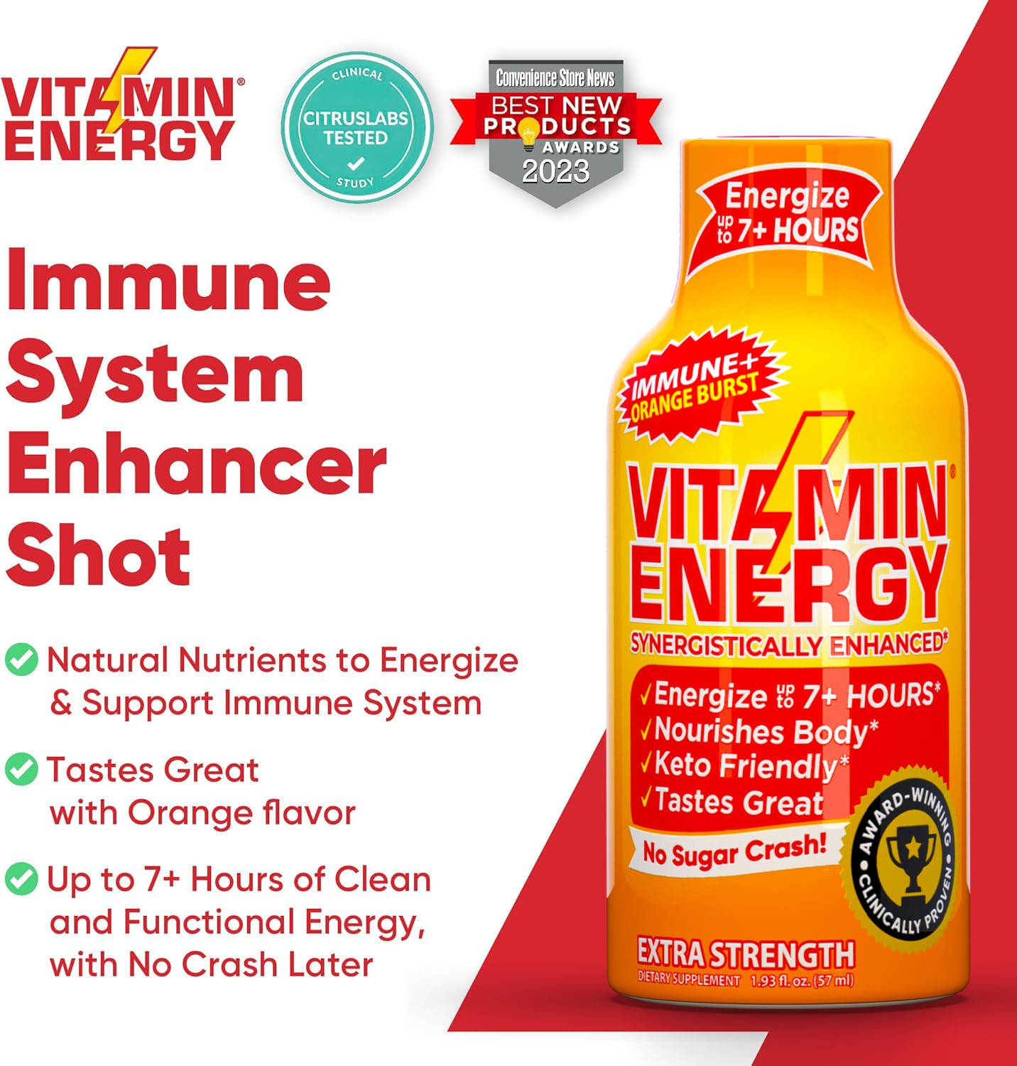 Vitamin Energy Immune+ on-the-go shot inside a gym bag for durable energy