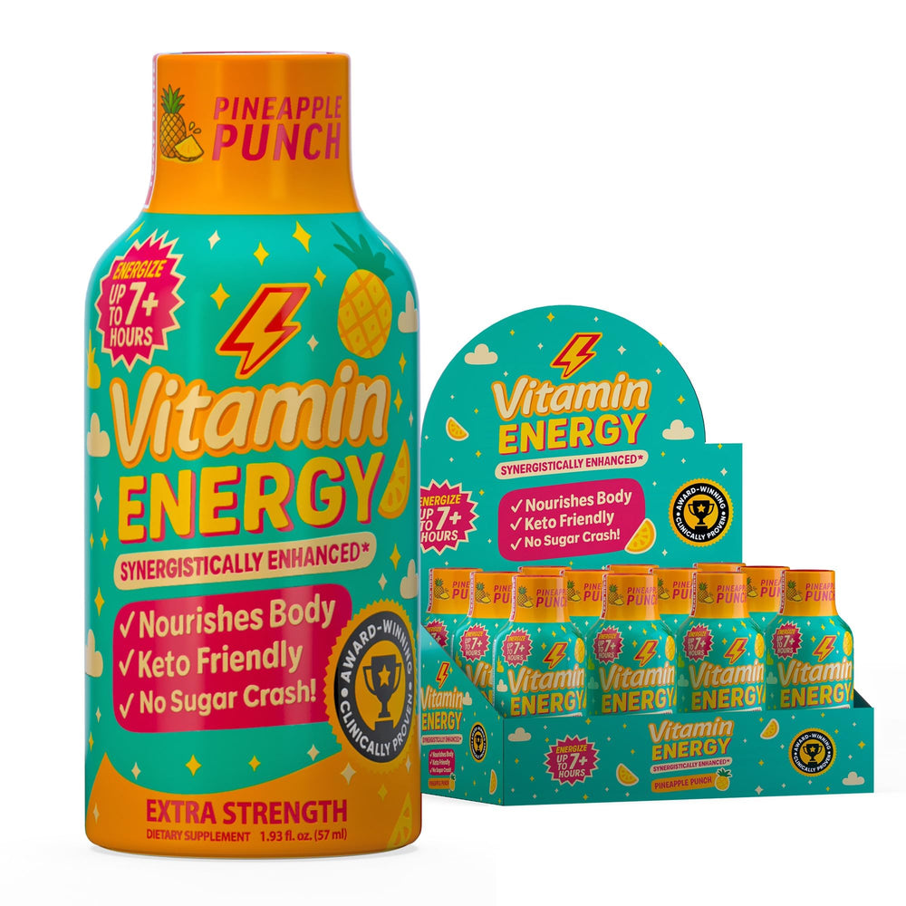 Vitamin Energy Immune+ Pineapple Punch pack-shot highlighting branding and immunity support