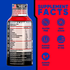 Vitamin Energy Immune+ Shot bottle-side view highlights label and convenient on-the-go energy