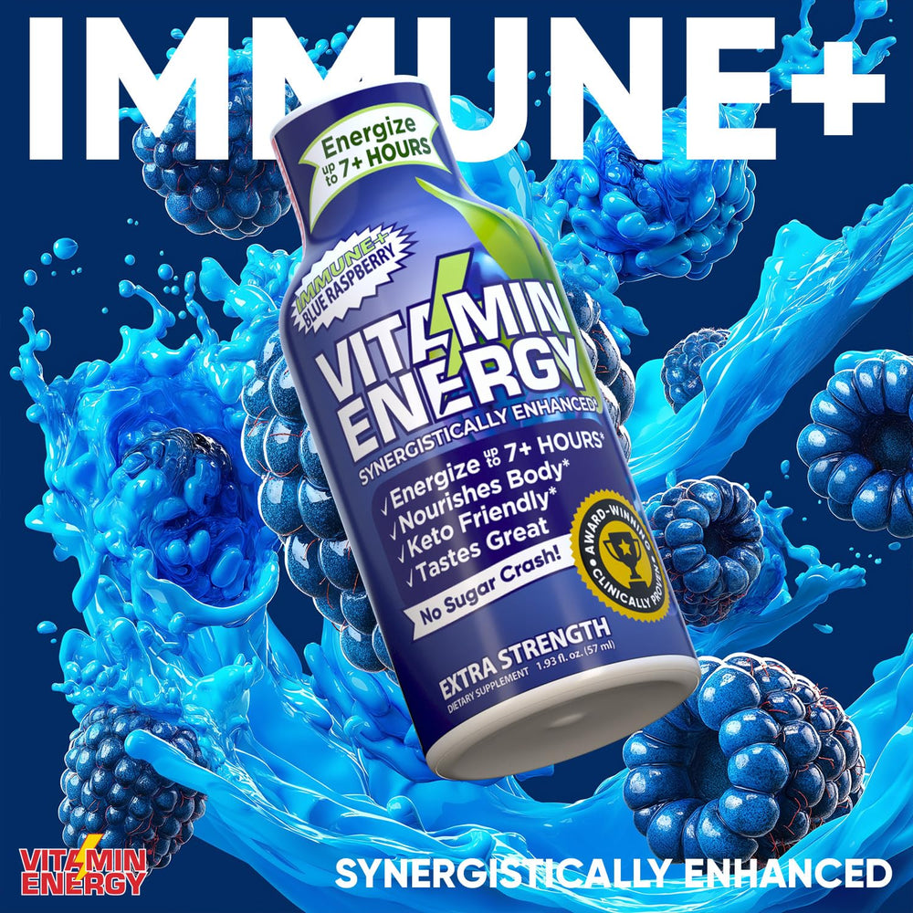 Citicoline and focus notes highlighted on Vitamin Energy Immune+ shot