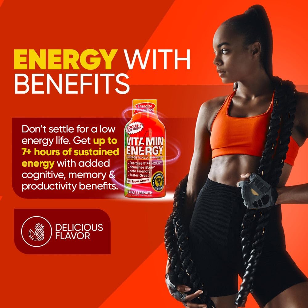 Vitamin Energy Immune+ Shot lifestyle-setup showing on-the-go energy for professionals