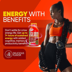 Vitamin Energy Immune+ Shot lifestyle-setup showing on-the-go energy for professionals
