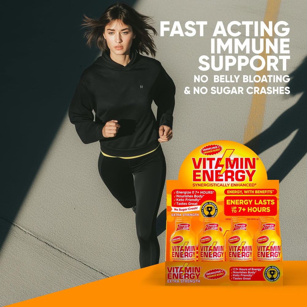 Vitamin Energy Immune+ zero sugar label signals guilt-free flavor