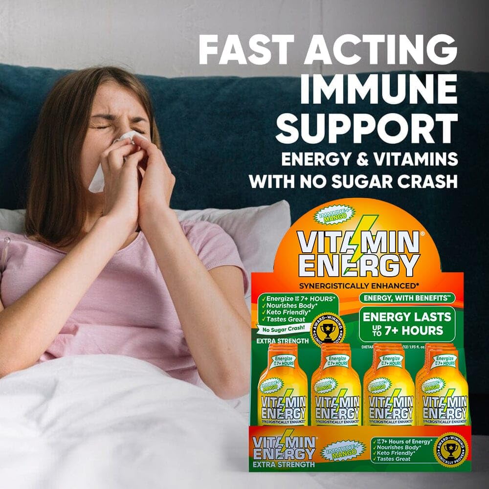 Vitamin Energy Immune+ Mango cap with secure seal.