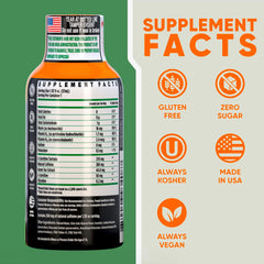 Vitamin Energy Immune+ Mango shot being poured for quick alertness.
