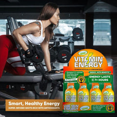 Vitamin Energy Immune+ Mango on kitchen counter for daily energy.