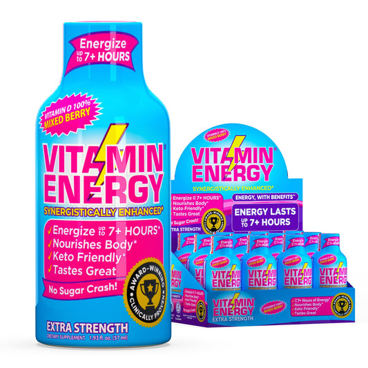 Vitamin Energy mixed berry shot in pack for on-the-go energy