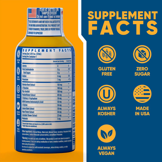 Vitamin Energy Sleep Shot being poured for a convenient nighttime relaxation.