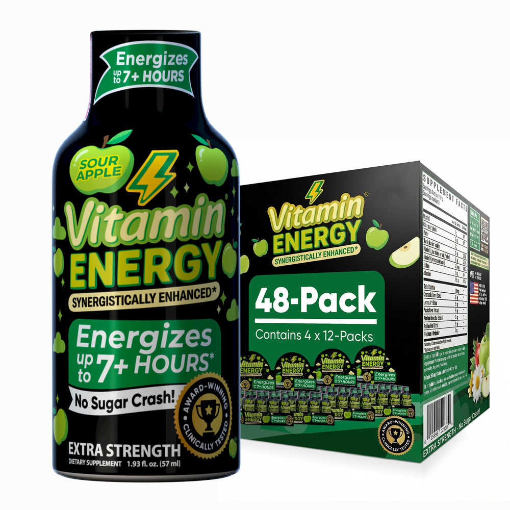 Vitamin Energy entrenamiento: botella centrada para energía sostenida durante entrenamientos intensos.