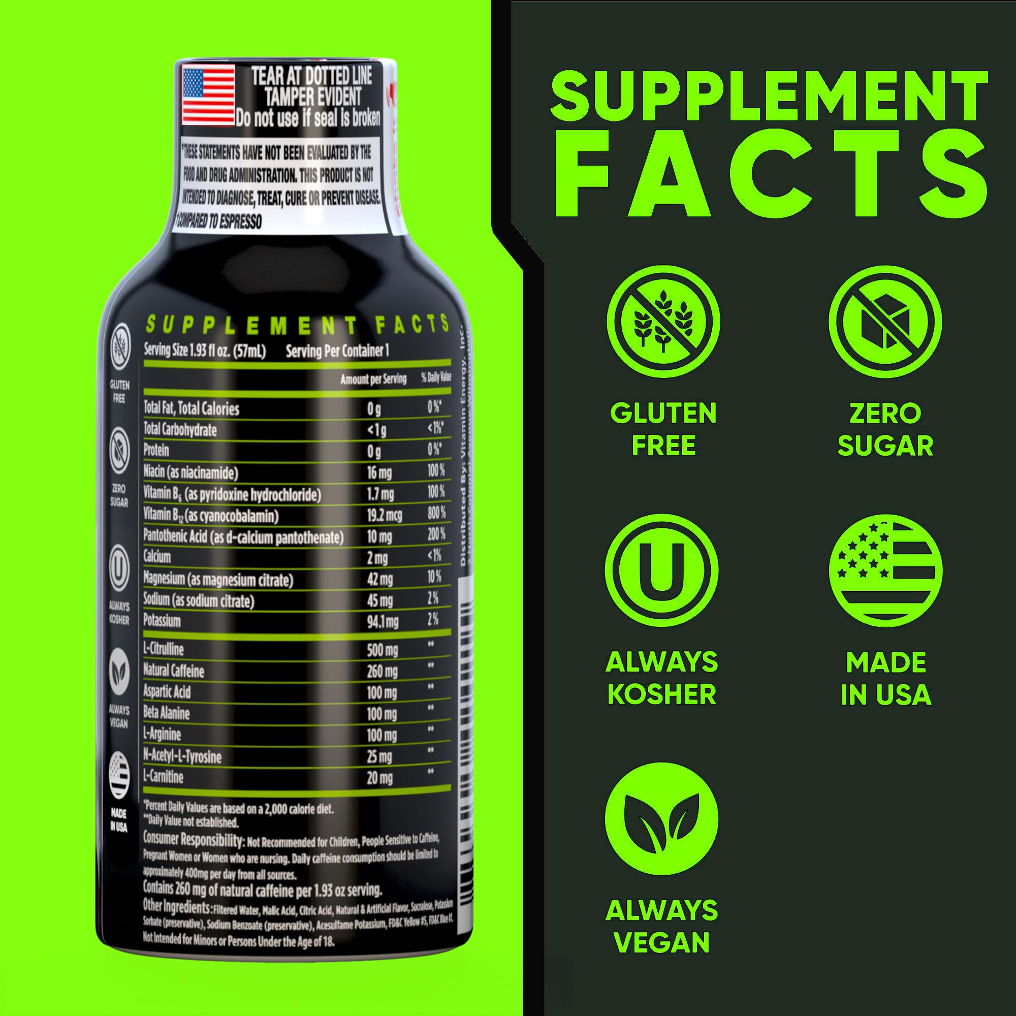 Vitamin Energy Workout+ Sour Apple pour highlights quick caffeine boost