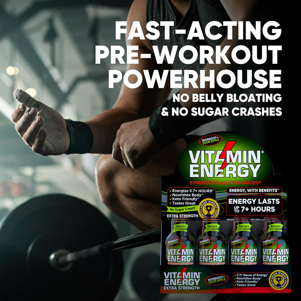 Vitamin Energy Workout+ Sour Apple vegan and gluten-free badge