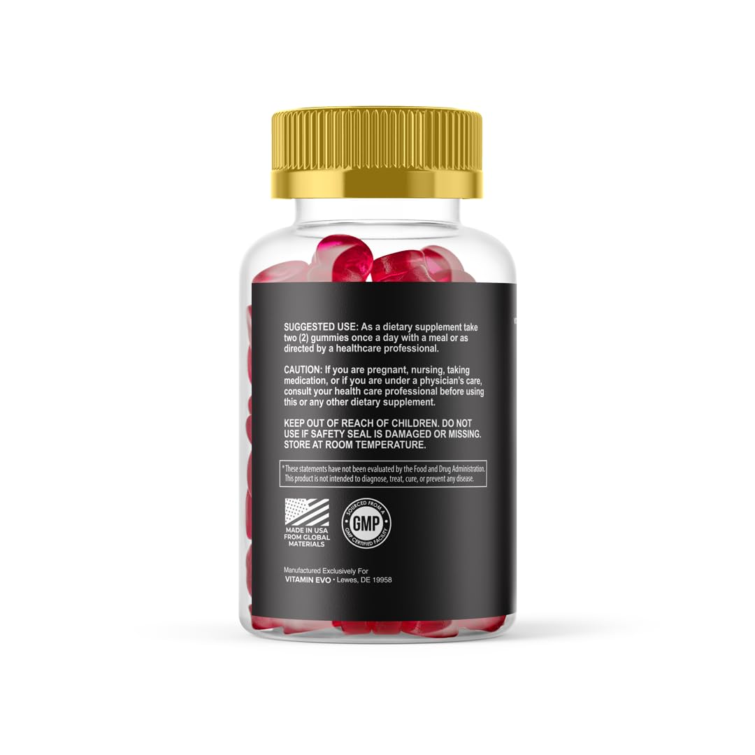 Vitamin Evo Iron Booster gummies close-up, highlighting soft chew texture and easy use.