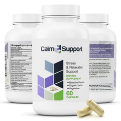 Vitamin Support CalmSupport bottle with Ashwagandha for daily calm and balance.