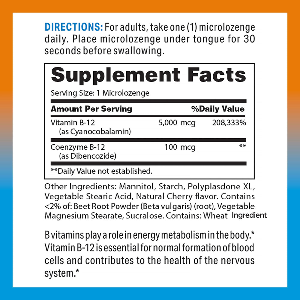 Vitamin World B-12 lozenge dissolving to release nutrients quickly