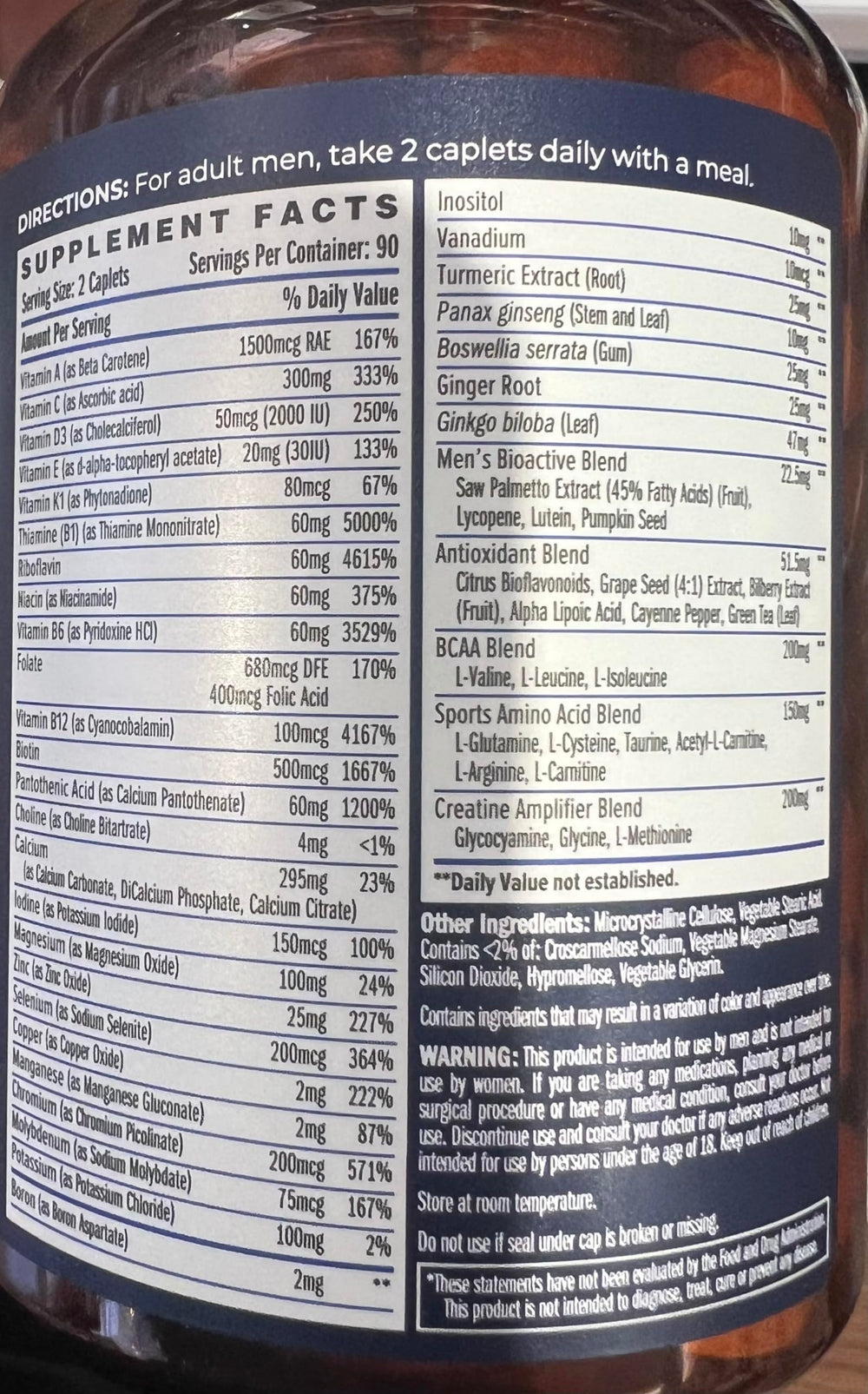 Vitamin World Ultra 360 Men’s Multi Sport in use during gym session for performance support.