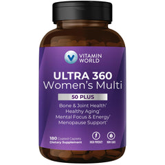 Vitamin World Ultra 360 Women 50+ bottle front view with daily wellness support