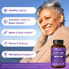 Vitamin World Ultra 360 Women 50+ caplets closeup easy to swallow