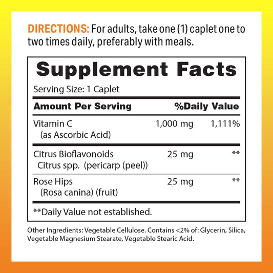 Vitamin World Vitamin C 1000 mg Timed Release bottle with bioflavonoids and wild rose hips for immune support