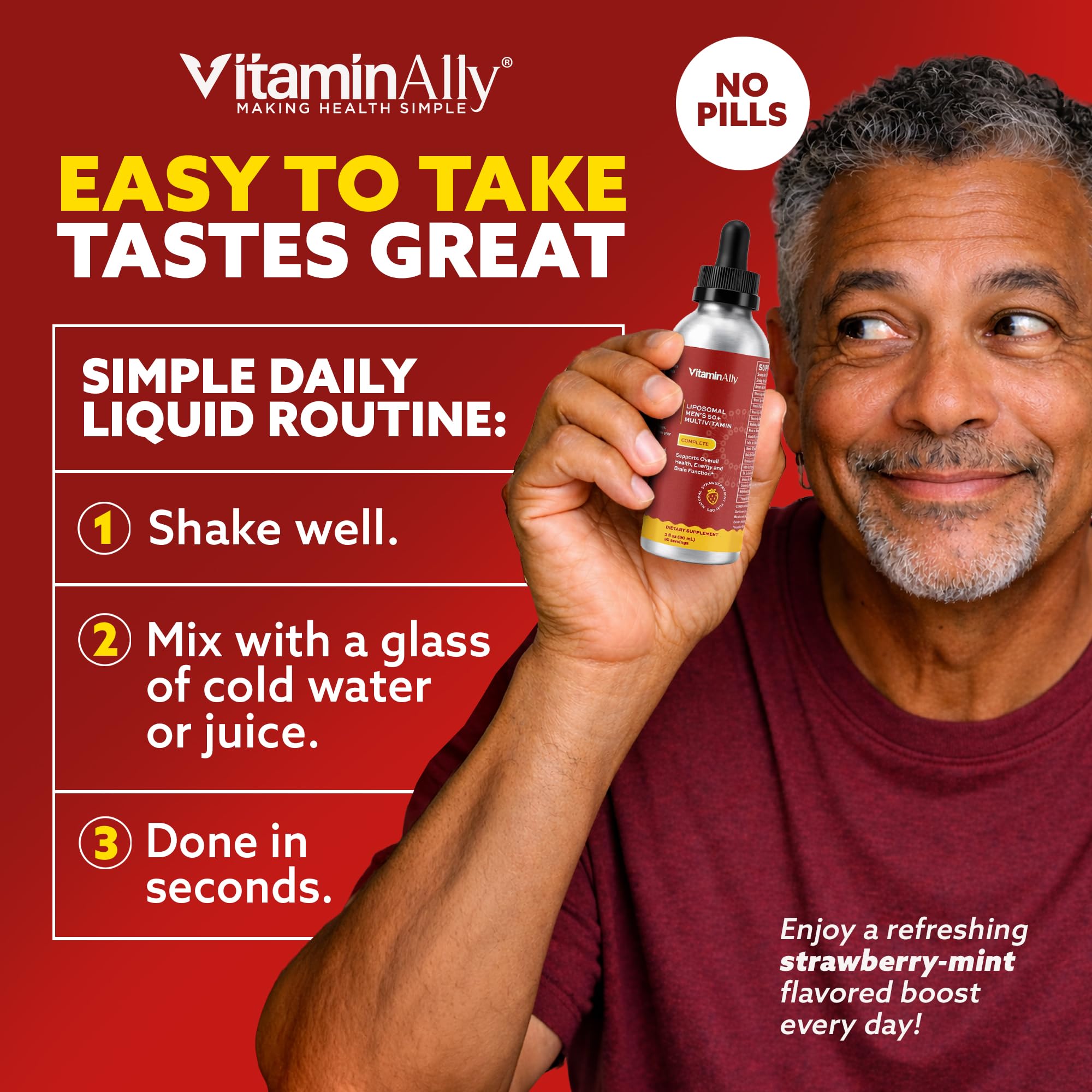 Vitaminally liposomal men 50+ daily dose in a glass of water