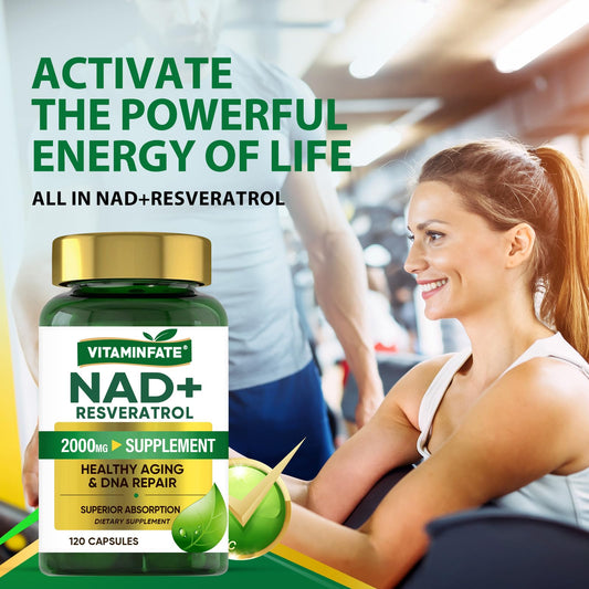 Close-up of VITAMINFATE NAD+ capsules for easy daily use.