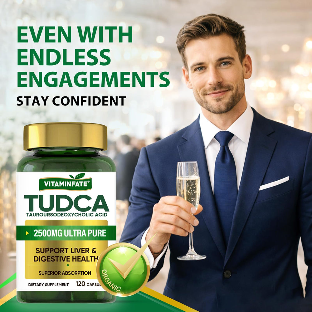 VITAMINFATE TudCA capsules close-up emphasizing high-potency daily use.