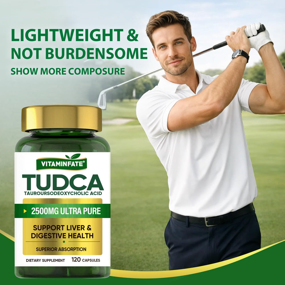 VITAMINFATE TudCA bottle label underscoring pure ingredients and authenticity.