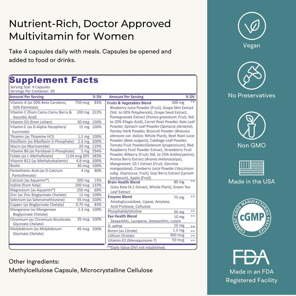 VitaminIQ bottle with capsules view conveys vegan non-GMO nutrition convenience