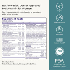 VitaminIQ bottle with capsules view conveys vegan non-GMO nutrition convenience