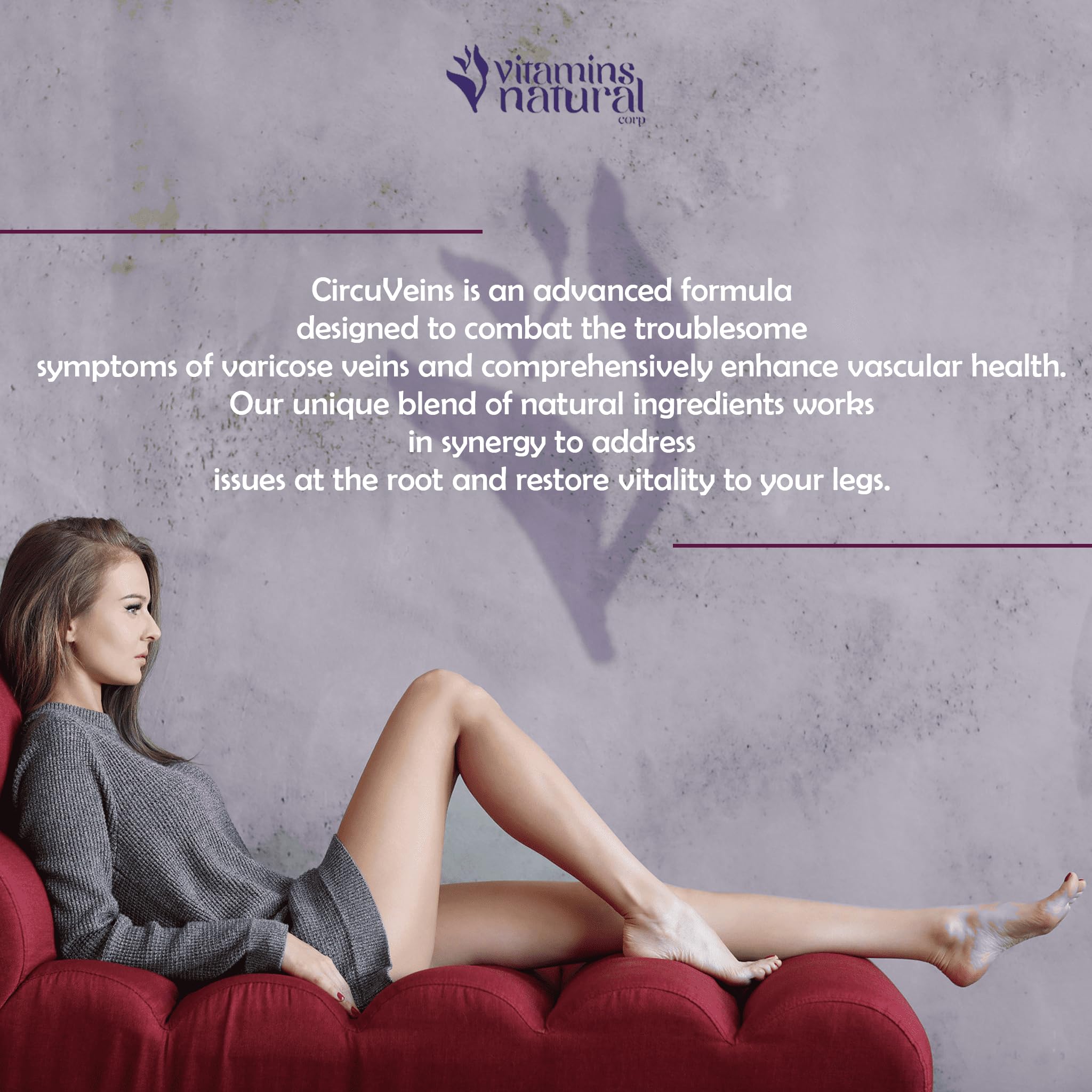 VITAMINS NATURAL CORP CircuVeins butcher's broom depiction for leg comfort