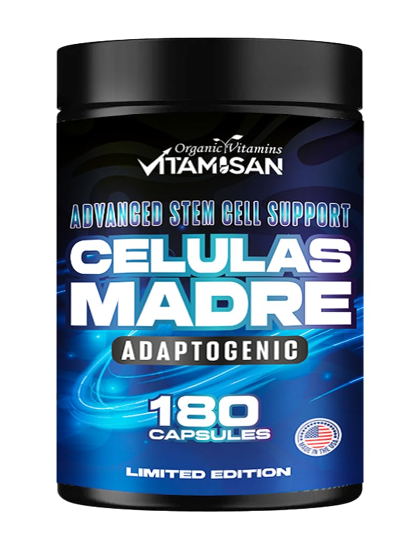 VITAMISAN Stem Cell bottle pour shows natural cellular vitality and daily energy support.