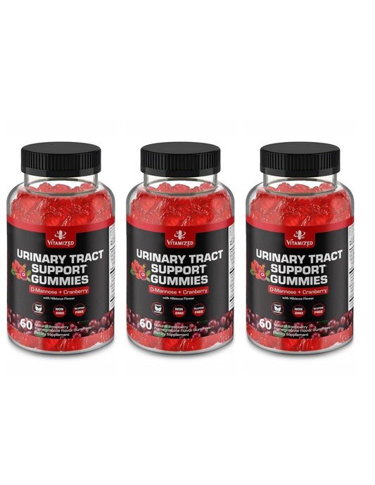 VITAMIZED Cranberry D-Mannose Gummies bottle ready for daily urinary health support.