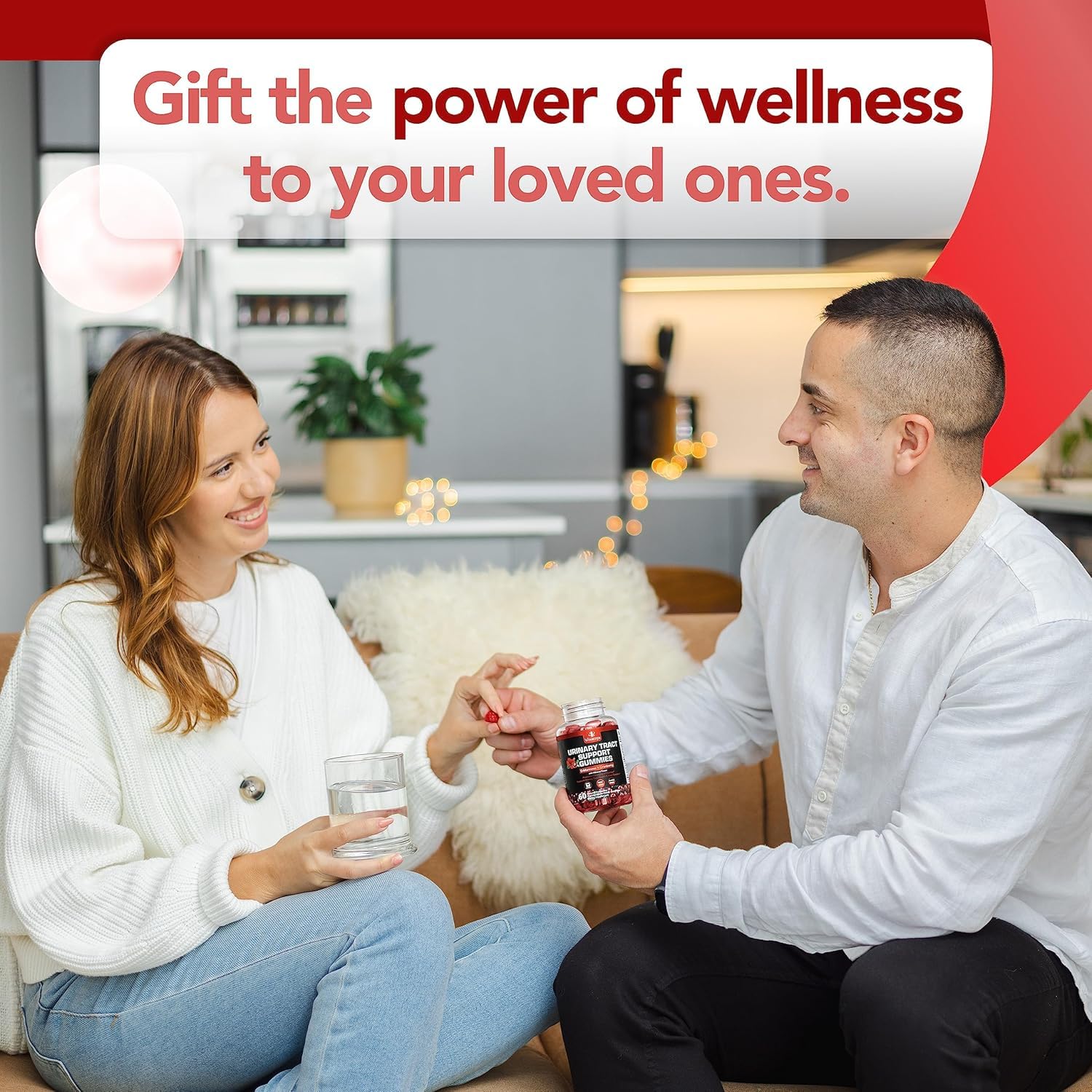 VITAMIZED serving suggestion with water emphasizes easy daily intake.
