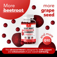 Vitamized Extreme label detail shows gluten-free, vegan gummies produced in a GMP facility.