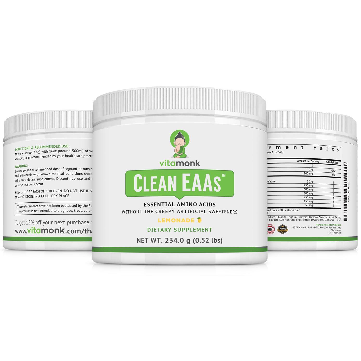 VitaMonk Clean EAA steady energy benefits.