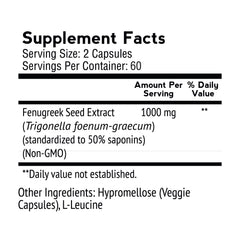 Close-up of VitaMonk FenuTrax capsules highlighting fenugreek extract strength.